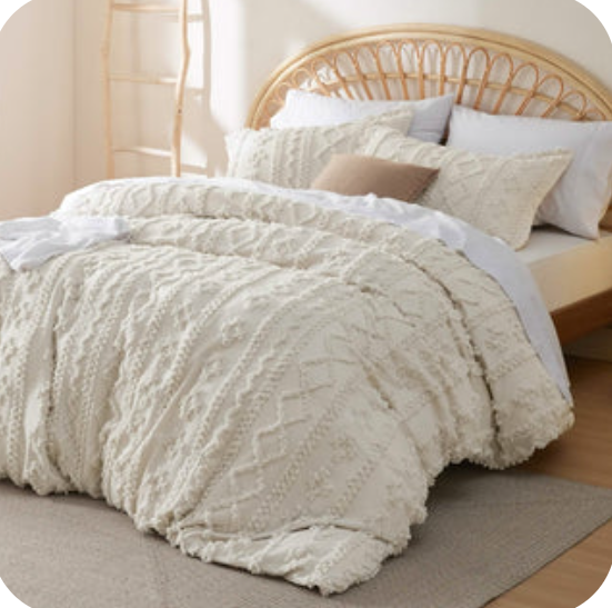 Bohobed Deluxe Tufted Embroidery Conforter Set