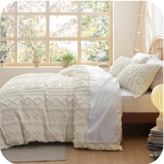 Bohobed Deluxe Tufted Embroidery Conforter Set