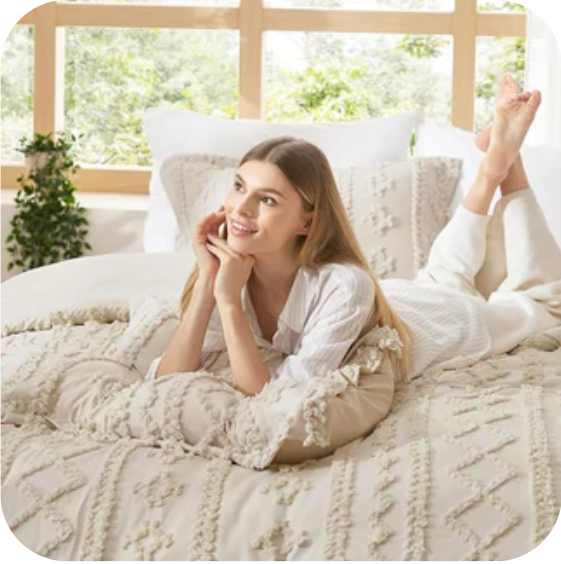 Bohobed Deluxe Tufted Embroidery Conforter Set